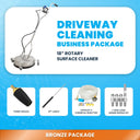 Bronze driveway cleaning business package with 18 inch rotary surface cleaner, turbo nozzle, lance, injector kit, and J-rod nozzles