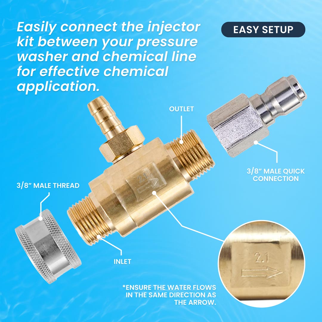 Gallery image 8 for Downstream Chemical Injector Kit with 3ft Hose and Filter for Pressure Washers