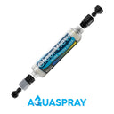 Full view of the ClearView Inline Filter with grey and black hose connector fittings detached at both ends.