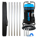 Cyclone 2200W 20 gallon residential gutter vacuum kit with five aluminum poles, carry bag, hose, nozzles, U-bend and pole clamps