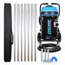 Cyclone II 3600W 20 gallon polypropylene gutter vacuum kit with seven aluminum poles, carry bag, hose, nozzles, U-bend and clamps