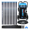 Cyclone II 3600W 20 gallon polypropylene gutter vacuum kit with ten carbon poles, one Kevlar® insulated bottom pole, bag, hose, nozzles and U-bend