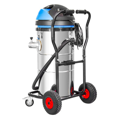3600W Cyclone II Stainless Steel Gutter Vacuum - 27 Gallon Capacity with 28 foot Aluminum Poles and Storage Bag