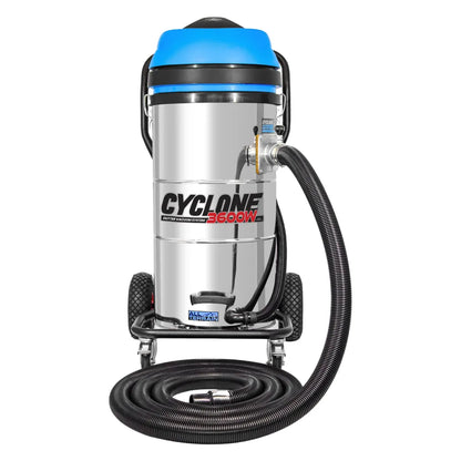 3600W Cyclone II Stainless Steel Gutter Vacuum - 27 Gallon Capacity with 28 foot Aluminum Poles and Storage Bag