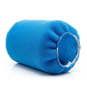 Close-up of the Cyclone 13 gallon gutter vacuum blue foam filter sleeve lying on its side
