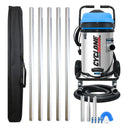 Cyclone II 3600W 20 gallon stainless steel gutter vacuum kit with five aluminum poles, carry bag, hose, nozzles, U-bend and clamps