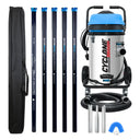 Cyclone II 3600W 20 gallon stainless steel gutter vacuum kit with five carbon poles, one Kevlar® insulated bottom pole, bag, hose, nozzles and U-bend