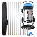 Cyclone II 3600W 20 gallon stainless steel gutter vacuum kit with seven aluminum poles, carry bag, hose, nozzles, U-bend and clamps