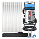 Cyclone II 3600W 20 gallon stainless steel gutter vacuum kit with ten aluminum poles, carry bag, hose, nozzles, U-bend and clamps