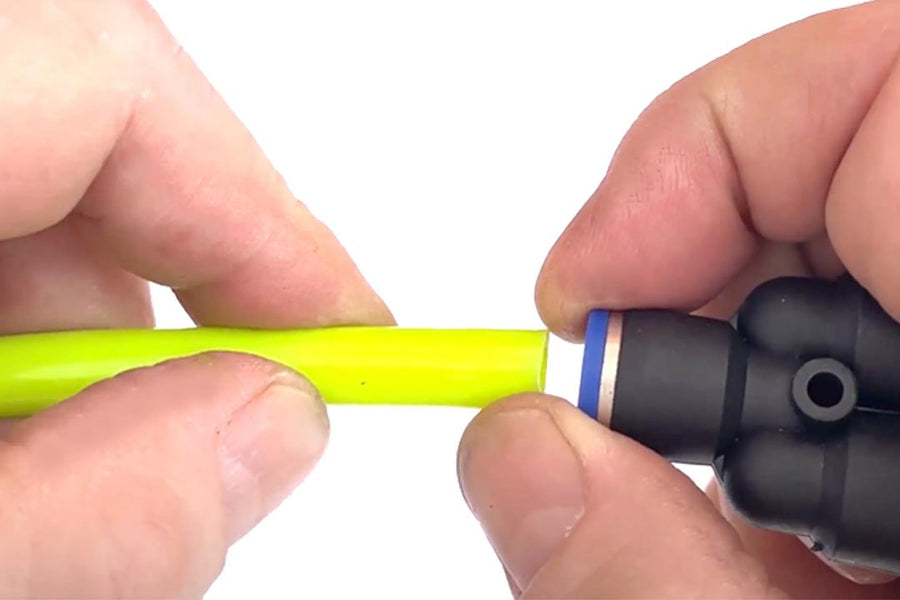 Attaching the hose onto the Y-connector