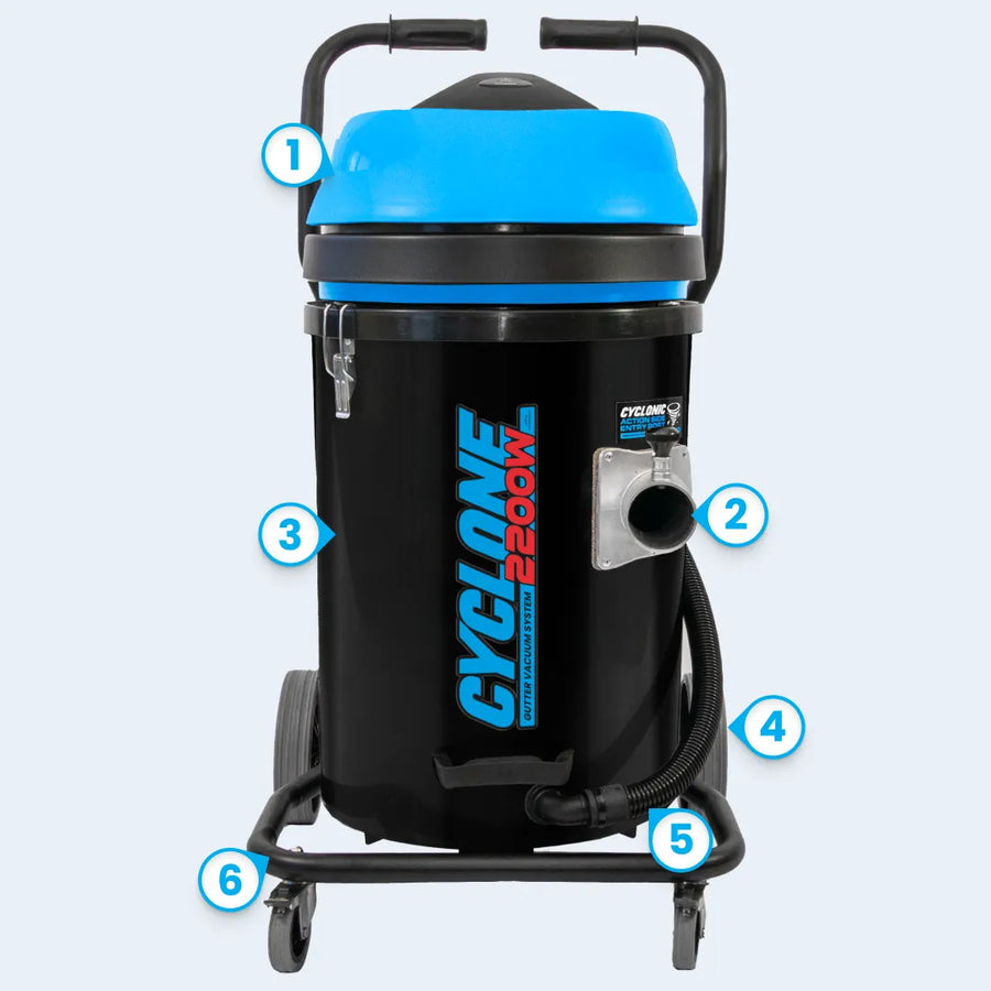 Cyclone 20 Gallon 2200W Dual Motor 120V Polypropylene Residential Gutter Vacuum