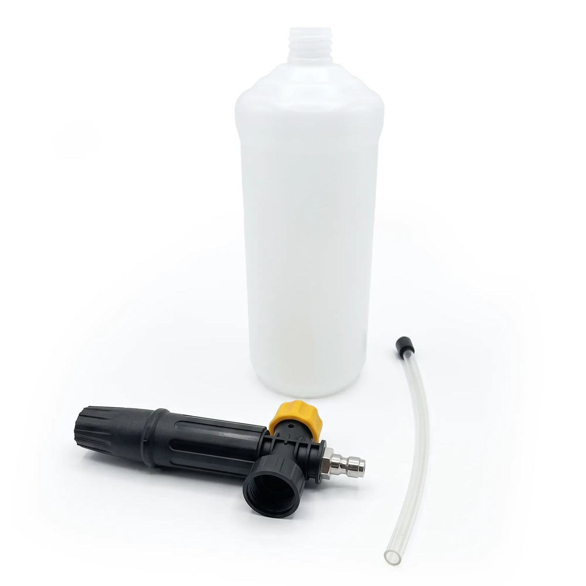 Adjustable Foam Lance with 24 oz Bottle Car Cleaning for Electric Pressure Washers, threaded lance inlet, loose siphon tube and open bottle