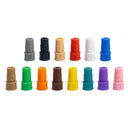 14 colored proportioner nozzles included in the Soft Wash Chemical Injector Kit, arranged in two rows and labeled A to Q.