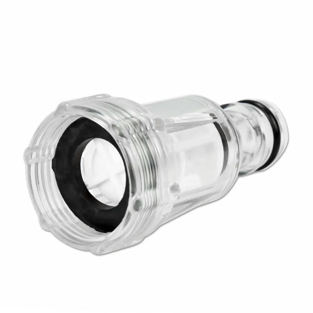 Gallery image 2 for Low-Pressure Inlet Water Filter 3/8 inch Quick Connect Male and 3/4 inch Garden Hose Female