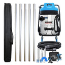 Cyclone Classic Pro 16 gallon commercial gutter vacuum kit with five aluminum poles, bag, hose, nozzles, U-bend, clamps and wireless inspection camera