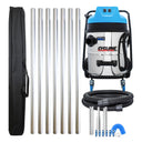 Cyclone Classic Pro 2400W 16 gallon residential gutter vacuum kit with seven aluminum poles, carry bag, hose, nozzles, U-bend and clamps
