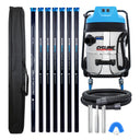 Cyclone Classic Pro 2400W 16 gallon residential gutter vacuum kit with seven carbon poles, one Kevlar® insulated bottom pole, bag, hose, nozzles and U-bend