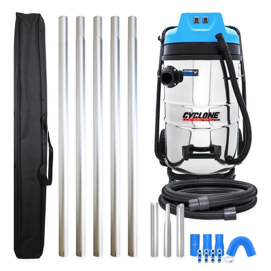 Cyclone Classic Pro 20 Gallon 2400W Residential Gutter Vacuum System with 20ft Aluminum Poles and Gutter Pole Bag