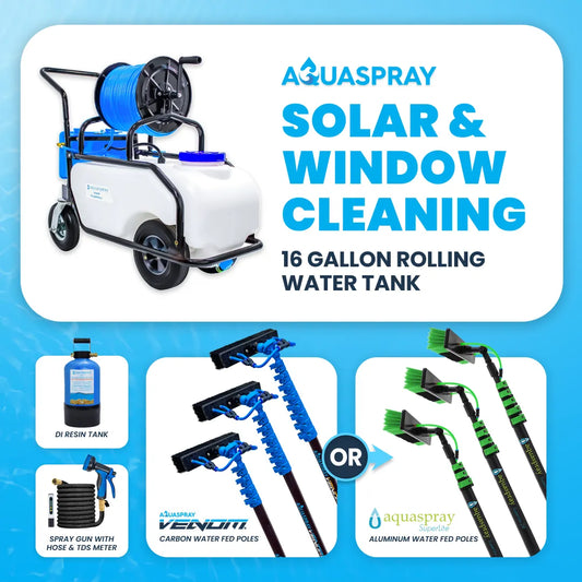 AquaSpray Pro 60 — 16 Gallon Battery-Powered Water Pumping Tank Build Your Own Kit: Add a Pure Water Resin Tank and Water Fed Pole