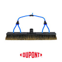 Front view of a 12-inch Aquaspray Venom Water Fed Poles Boars hair brush showing the bristle head and blue tubing.