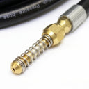 Wiggle Nozzle Drain Cleaning Hose & Trigger Gun Kit, 50 Foot - 3000 PSI, 3/8" Inlet, brass wiggle nozzle wrapped in a silver spring