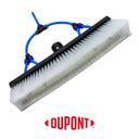 Angled view of a 12-inch Aquaspray Venom Water Fed Poles Brush with DuPont nylon bristles and blue water tubing.
