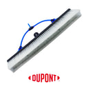 Angled view of an 18-inch Aquaspray Venom Water Fed Poles Brush with DuPont nylon bristles and blue water tubing.