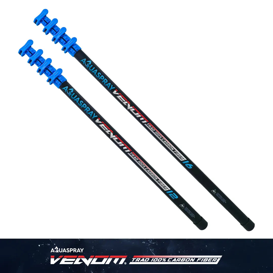 Gallery image 1 for AquaSpray Venom Traditional 100% Carbon Fiber Pole for High-Reach  Window and Solar Panel Cleaning