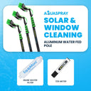 Three sizes option of EquipMaxx aluminum water fed pole with inline water filter and tds meter displayed side-by-side.