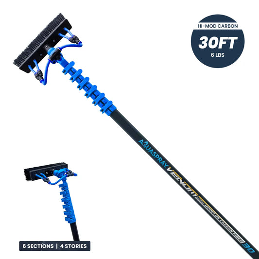 AquaSpray Venom Carbon 30T High-Modulus Carbon Fiber Water Fed Window Cleaning Pole