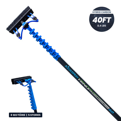 AquaSpray Venom Hybrid Water Fed Window Cleaning Pole – 50% Carbon & 50% Fiberglass