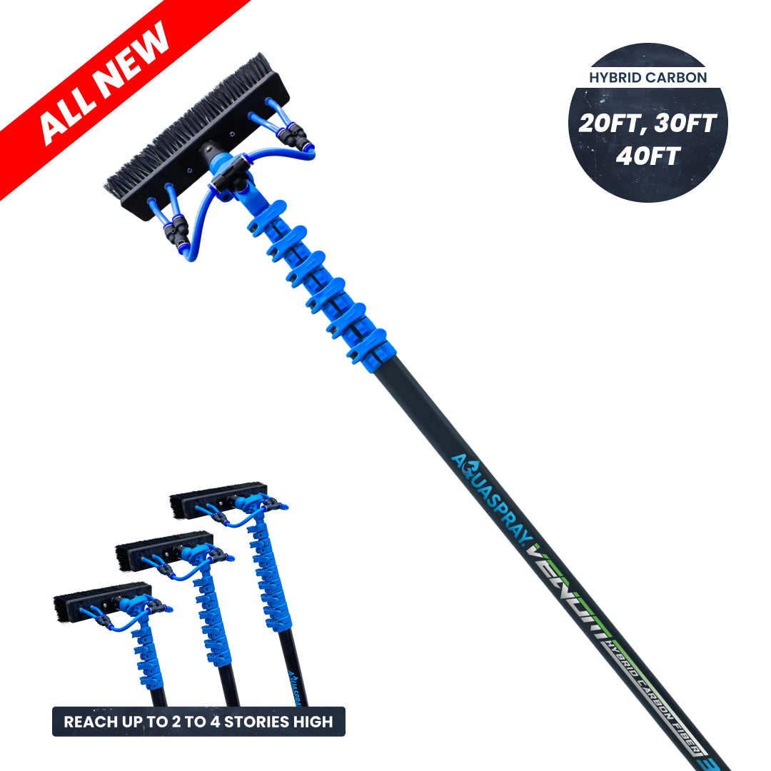 AquaSpray Venom Hybrid Water Fed Window Cleaning Pole – 50% Carbon & 50% Fiberglass