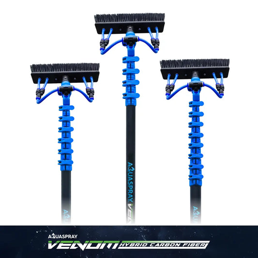 AquaSpray Venom Hybrid Water Fed Window Cleaning Pole – 50% Carbon & 50% Fiberglass