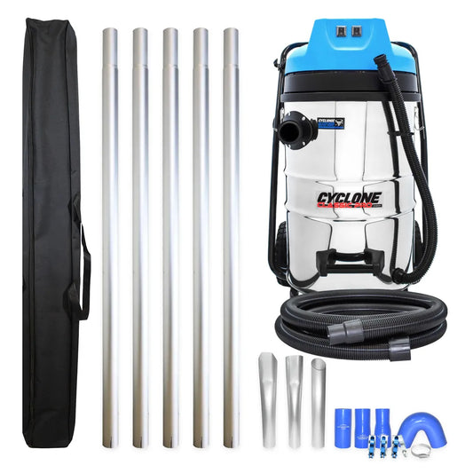Cyclone Classic Pro 20 Gallon 2400W Residential Gutter Vacuum System with 20ft Aluminum Poles and Gutter Pole Bag