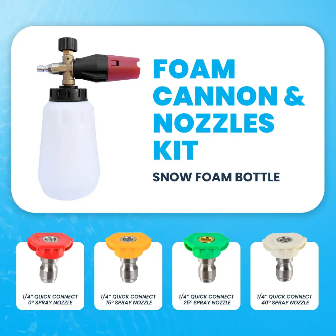 Gallery image 1 for Snow Foam Bottle and 4 Nozzle Tips Set