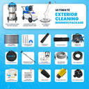 Ultimate Exterior Cleaning Business Package with 27gal Cyclone gutter vacuum, AquaSpray Pro 60 tank, surface cleaner, poles and hoses