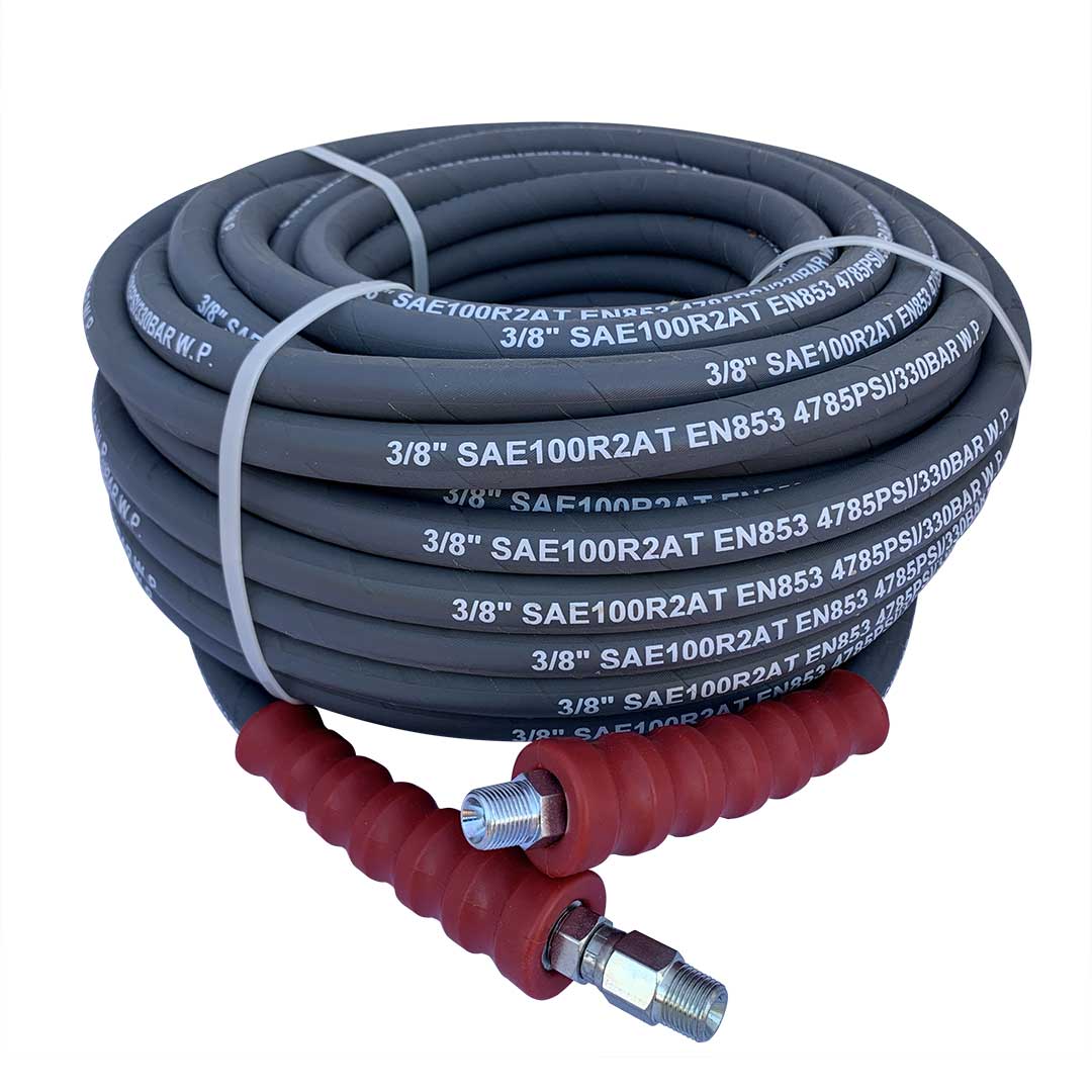Main product image of the gray 100ft 4000 PSI hydraulic hose.