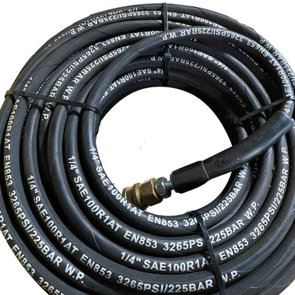 50 Feet High Pressure Hose, 3000 psi, 3/8 inch Male and Female Quick Connect, Single Braid