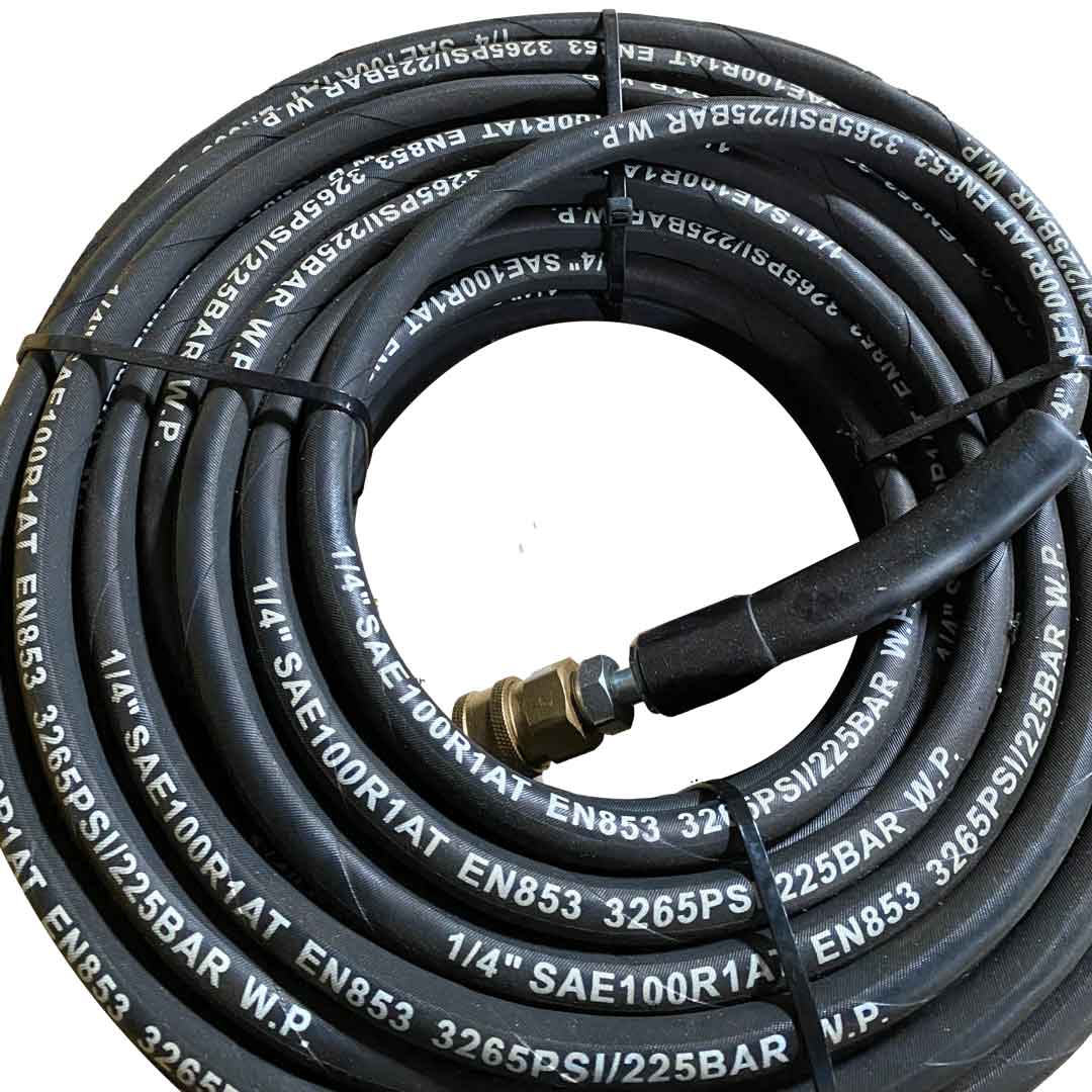 Gallery image 4 for 50 Feet High Pressure Hose, 3000 psi, 3/8 inch Male and Female Quick Connect, Single Braid