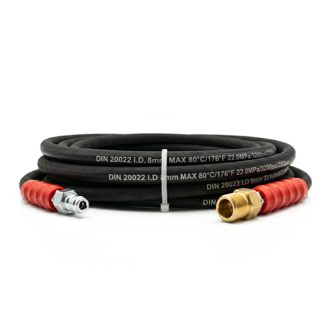 30 ft 3200 PSI pressure washer hose — 5/16" ID single steel-wire braid, replacement for prosumer gas pressure washers