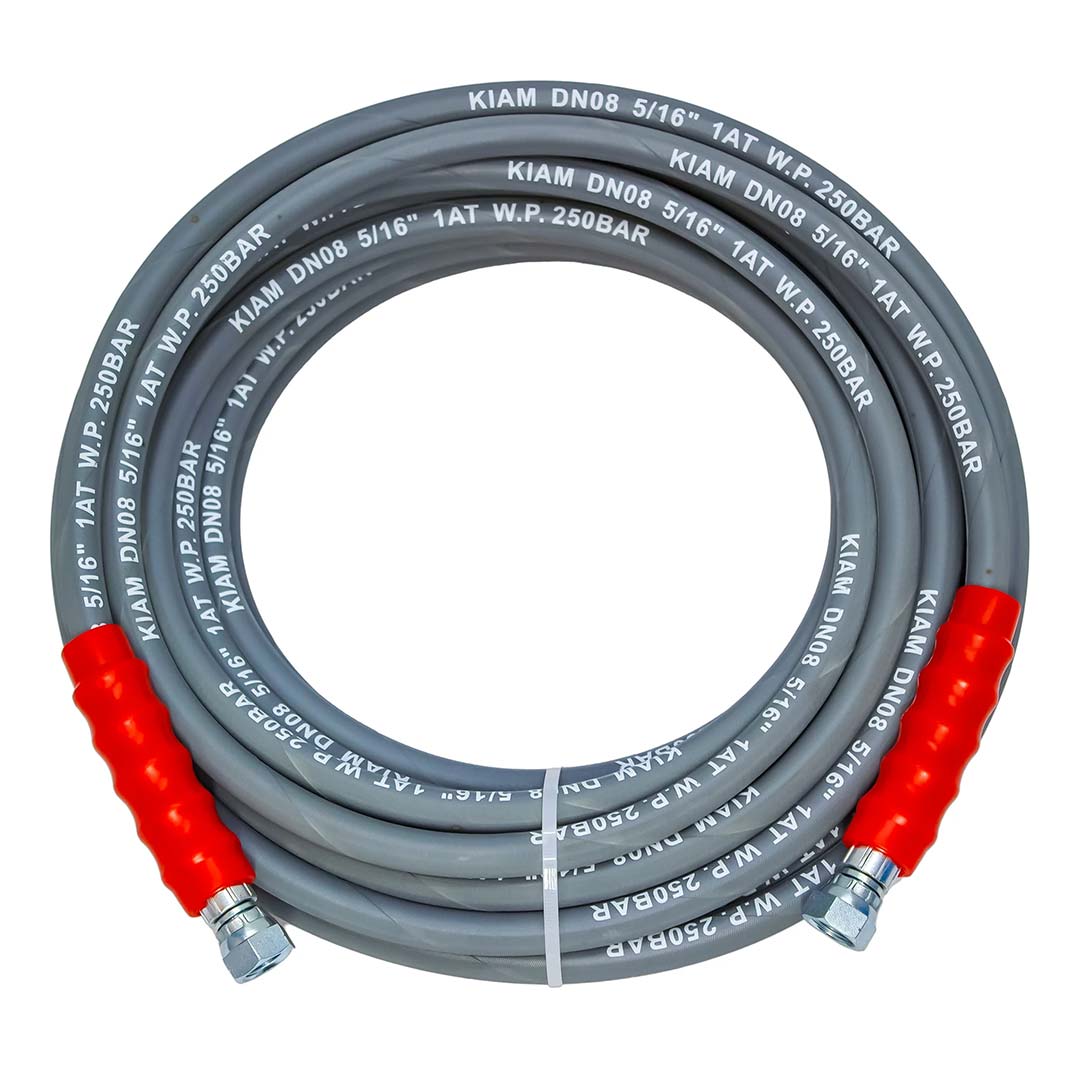 Gallery image 3 for 30ft Grey Double Braided Pressure Washing Hose 4350 PSI