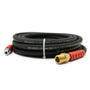 Brass 3/8" male threaded coupling on the pump end of a 30 ft pressure washer hose