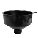 Side profile of a black Mixed Bed Resin Funnel with the side tab extending to the right.