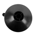 Bottom view of a black Mixed Bed Resin Funnel showing the cross-bracing inside the spout.