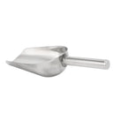 Side profile of the stainless steel resin utility scoop.