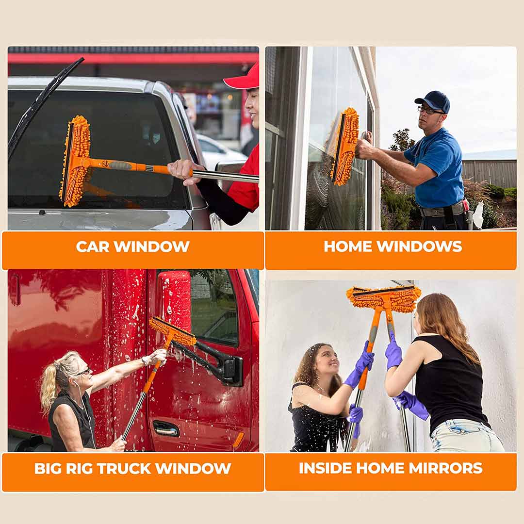 10" Rotating Squeegee with Removable Microfiber Brush