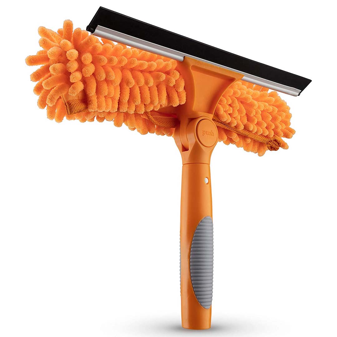 Gallery image 1 for 10" Rotating Squeegee with Removable Microfiber Brush