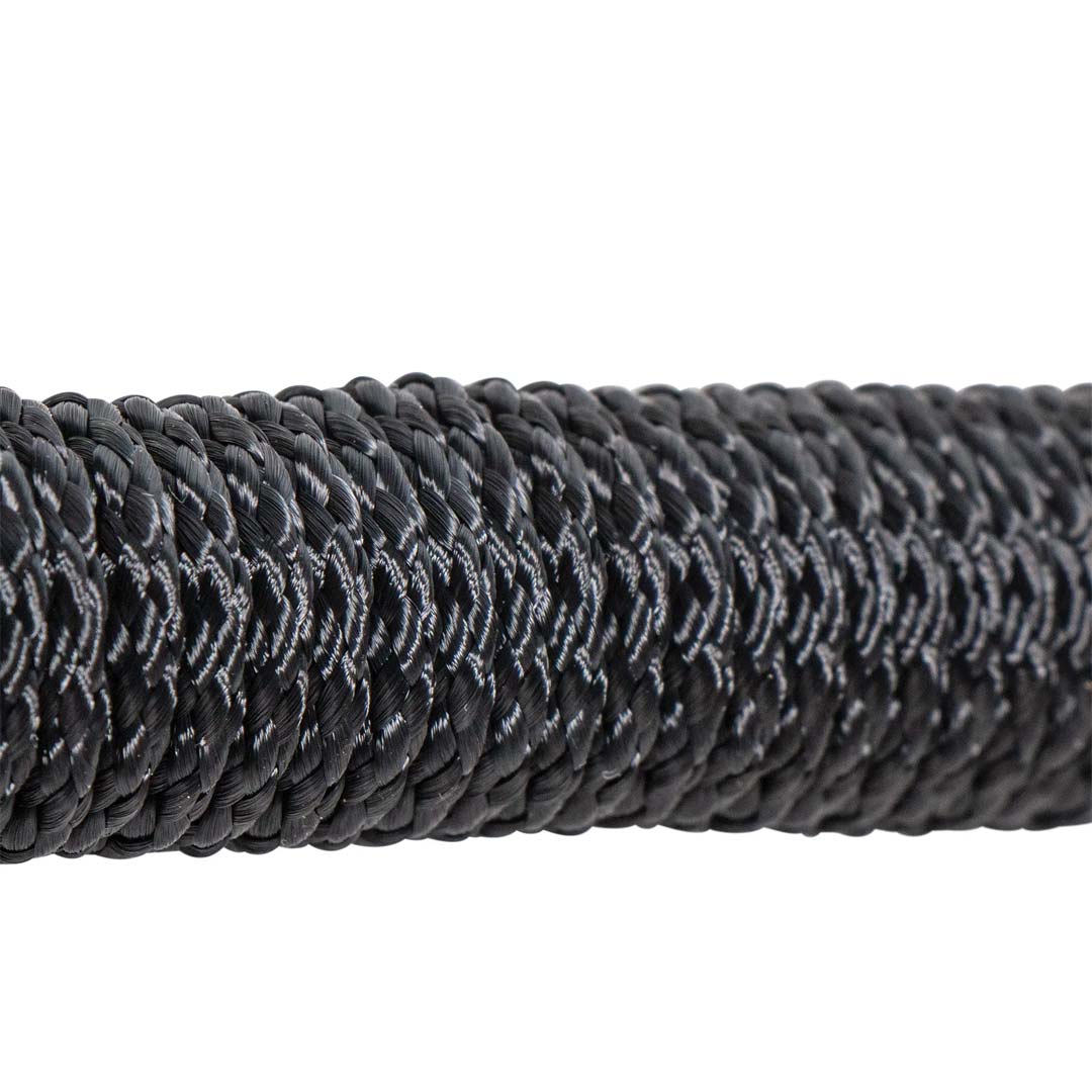 Closed-up shot of standard garden hose.