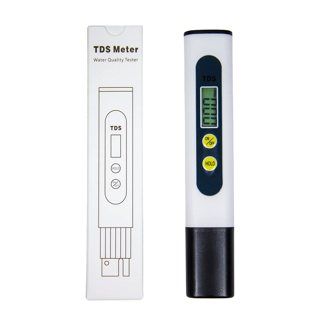 Side-by-side view of the TDS Meter and its packaging.