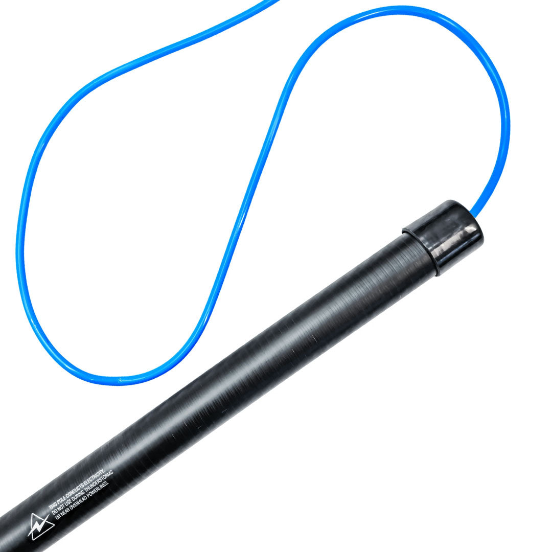 Venom water fed pole with removable base cap with a hose threaded inside for seamless water flow.